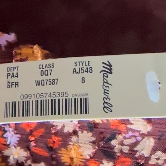 Madewell long-sleeve crossover floral midi dress 8 - Picture 12 of 15